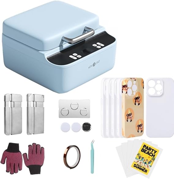 HTVRONT Phone Case Heat Press Machine(Compatible with iPhone & Android)+6Pack Sublimation Phone Case Blanks Bulk Compatible with iPhone16Pro Max