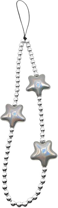 Meefisher Star Y2K Beaded Phone Charm Colorful Cute Charms Cell Phone Lanyard Strap Wrist Beads Chain Lightweight Accessories