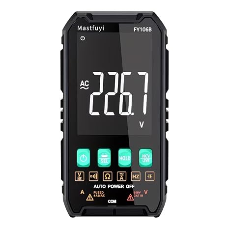 Digital Multimeter, Compact Intelligent Multi Tester, NCV Electrical Tester, True RMS 4000 Counts, LCD, Overload Protection, Auto-Ranging, Capacitance, Continuity, Frequency, Resistance