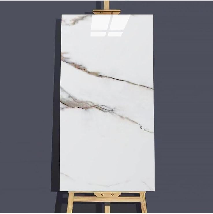 UKAB DEKOR Kendinden Yapışkanlı Mermer Seramik Desenli Köpük PVC Duvar Paneli (30x60 cm 0,18 m²) Banyo Mutfak Turuncu 30 x 61