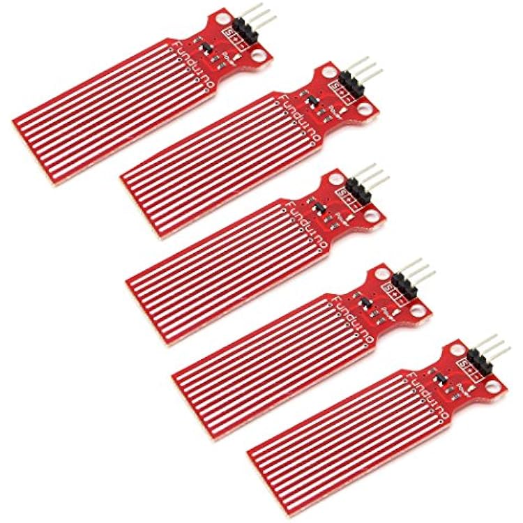 5Pcs Rain Water Level Sensor, Liquid Level Detector for Arduino Raspberry Pi, Module Depth of Detection, 62x20x8 MM