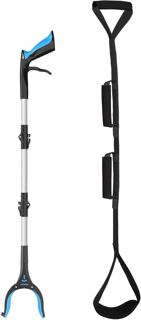 Kekoy 36inch Grabber Reacher Tool with 42 Inch Long Leg Lifter Strap