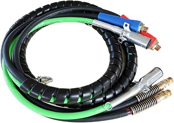 DYNAMIC POWER 3-in-One Wrap 7 Way Electrical Green ABS Air Brake Lines 15 Ft Truck Tractor Trailer