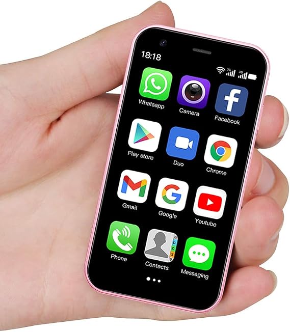 Cutwif Mini Smartphone, Mini Phone Unlocked Cell Phone 3.0 Inch Android 3G Small Mobile Phone Quad Core 2G+16G 5.0MP Dual SIM High Definition (Pink)