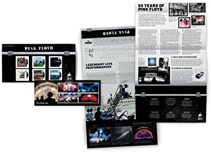 Royal Mail Presentation Pack - Six Album Covers and Miniature Sheet Collectible Postage Stamps for Pink Floyd