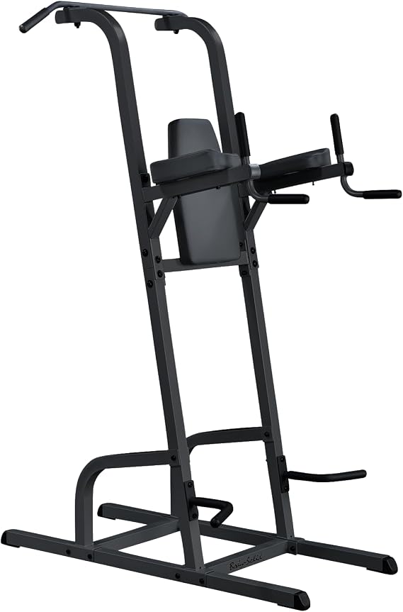 Body-Solid (GVKR82B) Vertical Knee Raise Machine for Pullup and Dip Exercise, Multi Function Station Power Tower for Home Gym, Black