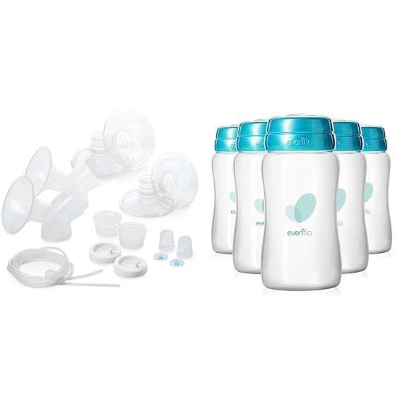 Replacement Parts Kit for Advanced Double Electric Breast Pump Bundle with Advanced Breast Milk Collection Bottles