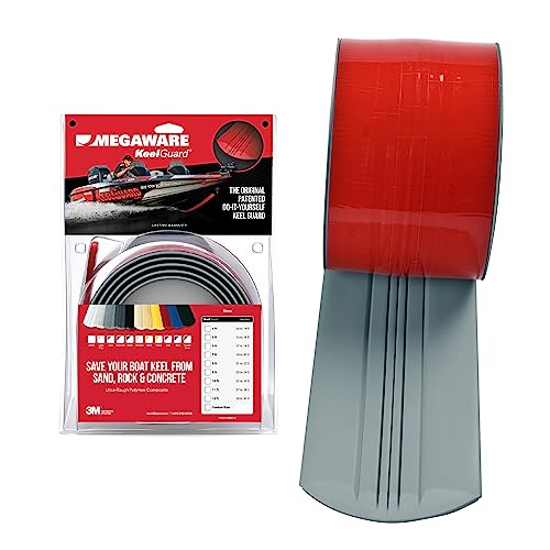 MEGAWARE KEELGUARD USA-Made, Original DIY Keel Guard, 5-Inch Wide, 4-12ft Sizes, 11 Colors, Complete Install Kit with Primer, Hull Protector, for Fiberglass and Some Aluminum Boats, Marine-Grade