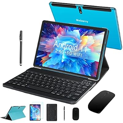 Updated Android 11.0 Tablet : 10.1-inch Ultra-Fast 4GBRAM,64GBROM Tablets-8000mAh Battery-2.4G5G WiFi Support - Bluetooth Keyboard | Mouse | M7 Tablet Cover and More Include - Metal Blue