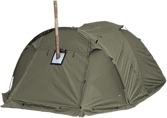 2-Person 4-Season Fireproof Hot Tent – Waterproof Tunnel Dome Tent with Stove Jack & Snow Skirt for Camping Hiking