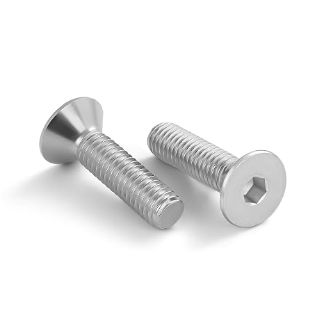 3/8-16 x 3 Flat Head Socket Cap Screws Countersunk Bolts, 304 Stainless Steel 18-8, Bright Finish, 10 PCS
