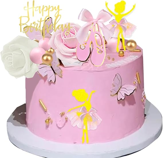 Ballerina Cake Topper with Little Ballerina Dancing Girl Ballet shoes for Ballet Theme Cake