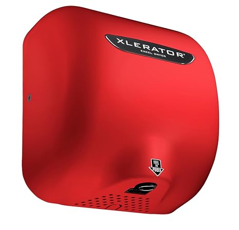 Excel Dryer XL-SP Red XLERATOR Automatic Commercial Hand Dryer,Zinc Die Cast Red Cover, XL-R