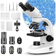 Compound Binocular Microscope for Adults, Professionals & Kids, 40X-2000X Magnification with LED Illumination, Mechanical Stage, WF10x & WF25x Eyepieces,Compatible for Lab, School, Home Education