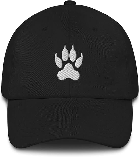 Generisch Wolf Paw Embroidery Baseball Cap Baseball Cap Unisex, black, One Size