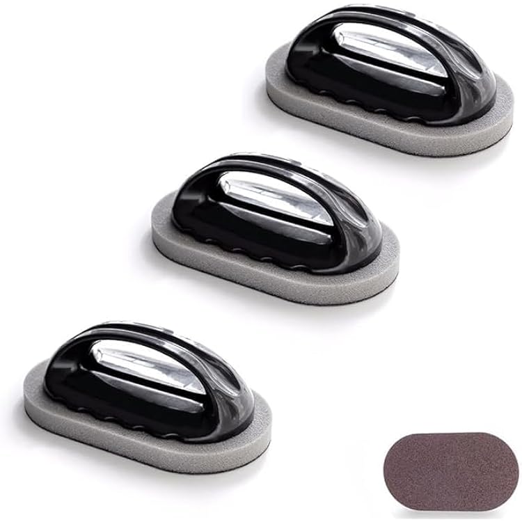 Magic Sponge Brush with Handle,Sponge with Handle,Nano Emery Magic Sponge Brush,Scouring Pad,Pot Scrubber,Brush Cleaner Tool,Household Cleaning Brushes,Pot Cleaner for Bottom of Pans 3pcs