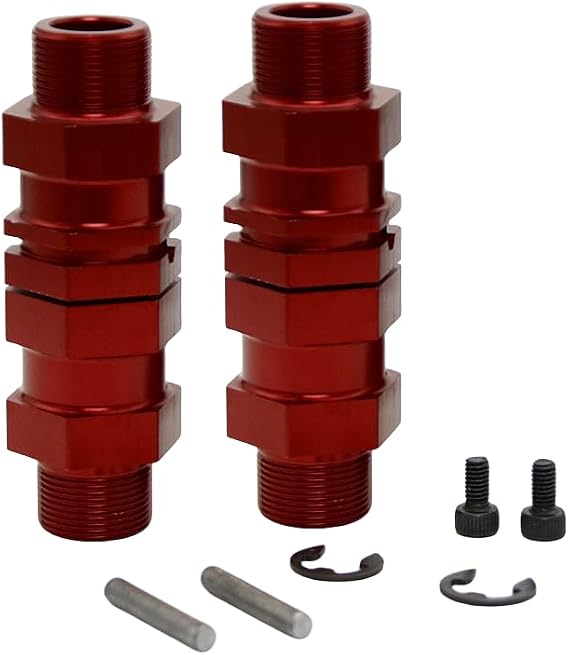 24mm Hexagonal Wheel Hub Adaptor Metal Extension Shaft for 1/5 Baja Buggy HPI Rovan Rofun Baja 5B 5T 5SC RC Car Part (Red)