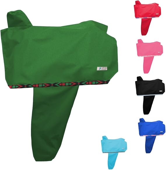Tahoe Premium Heavy Duty Nylon Waterproof Western Saddle Cover With Six Elastic Holding Straps and Stirrup Covers - Fits Most Saddle Sizes and Types - Multiple Colors Available