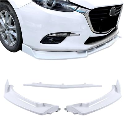 Front Bumper Spoiler Lip Body Kit for Mazda 3 Sport-Style 2014 2015 2016 2017 2018Painted Glossy White