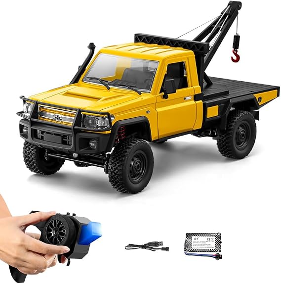 MN Model 1:12 Land Cruiser LC79 MN-82T Hook Lift Control Radio Controlled Crawler RC Car 4WD Four-Wheel Drive Off-Road Car 2.4G Officially Licensed Certified Vehicle Model Birthday Present for Boys