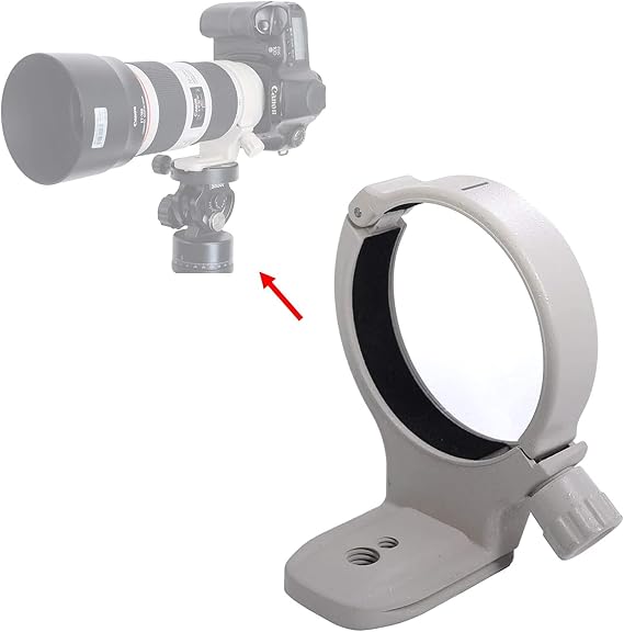 iShoot Metal Lens Support Collar Tripod Mount Ring for Canon EF 70-200mm f/4L USM, EF 70-200mm f/4L IS USM, EF 400mm f/5.6 L USM, EF 80-200mm f/2.8L -Bottom is Camera Quick Release Plate