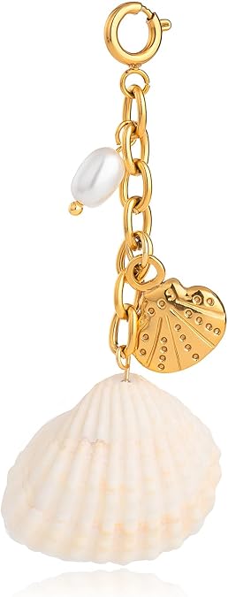 FAMARINE Shell Charm for Necklace Bag Chain Keychain