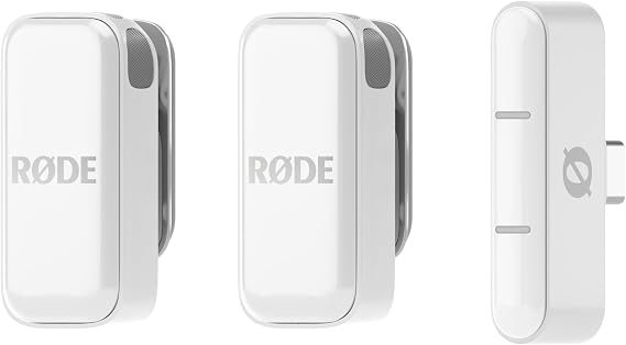 RØDE Wireless Micro - Compact Wireless Microphone Two Microphones with Charging Case for Creating Content on the Smartphone USB-C White