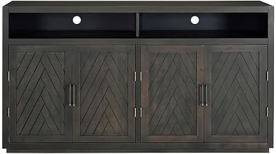 HomeLava Buffet Cabinet with Storage Sideboard, 60 Mid Century Coffee Bar with 4 Doors & Adjustable Shelves, Media Console Wood Table for Bedroom Living Room Office