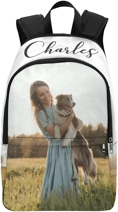 Custom Backpack Personalized 2 Picture Backpack Customized School Backpack with Photos Name Text