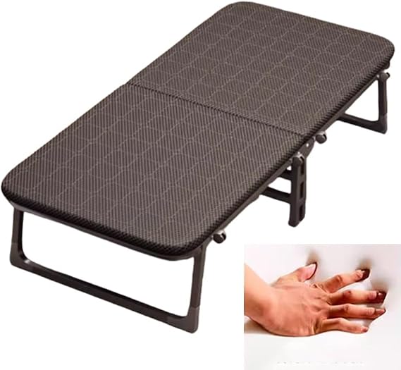 Portable Rollaway Guest Bed with 4 Wheels, Folding Bed with Sponge Mattress for Adults, Foldable Single Cot for Comfortable Sleeping, Strong Metal Frame(180 * 60 * 32cm)