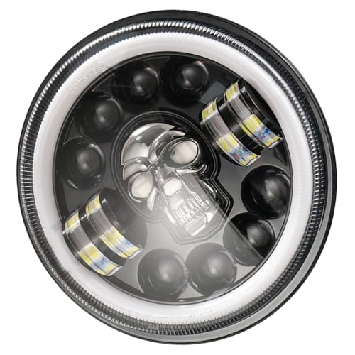 Gatuida Headlights Skull LED Headlight Motorcycle LED Motorcycle Light Mount Light Skull