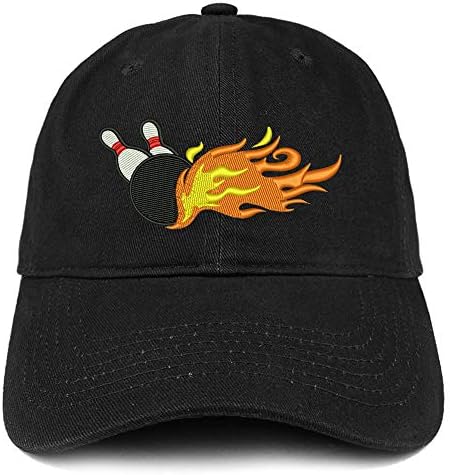 Trendy Apparel Shop Flaming Bowling Embroidered Unstructured Cotton Dad Hat