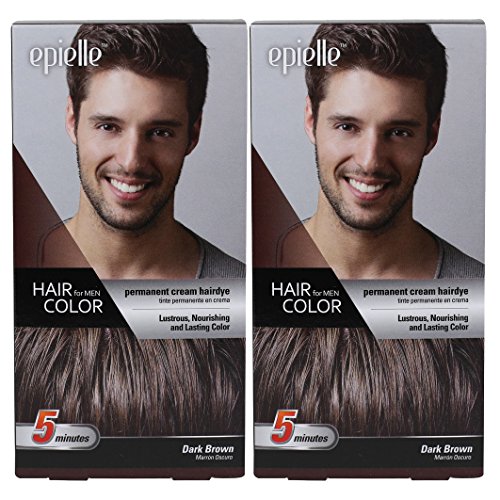 Epielle 5 Minute Hair Color for Men Dark Brown 2 Pack