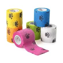 Mr. Pen- Self Adhesive Bandage Wrap, 6 Pack, Paw Design, 2“ x 5 Yards, Adhesive Bandages, Cohesive Bandage, Medical Wrap, Elastic Bandage Wrap, Bandage Tape