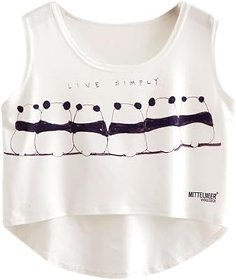 KAKALOT Womens Graphic Digital Print Camisole Midriff Tank Top