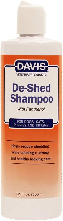 Davis De-Shed Pet Shampoo, 12 oz; Reduces Shedding and removes Undercoat