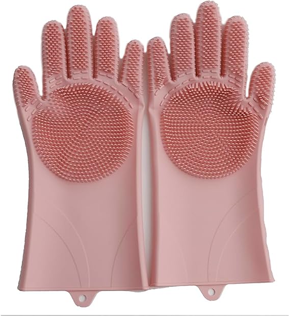 Silicone cleaning gloves, dishwashing gloves, pet shower gloves, with bristles, uniform size