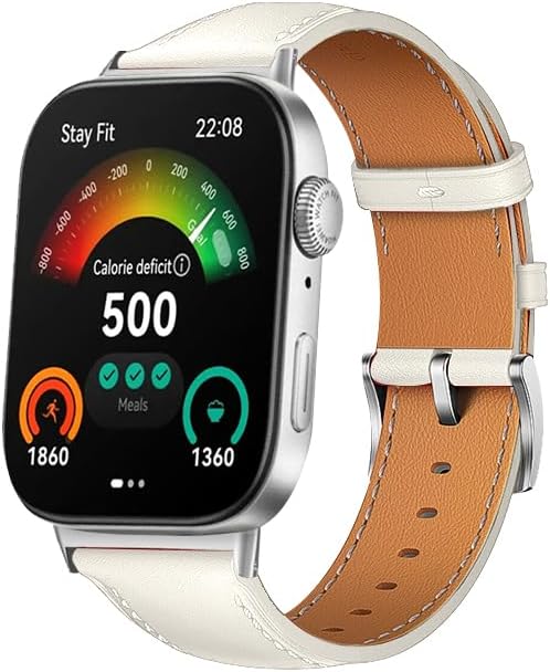 Leather Band Compatible for Huawei Watch Fit 4/Fit 4 Pro/Fit 3 Replacement Bands, Genuine Adjustable Wrist Strap Bands Smartwatch