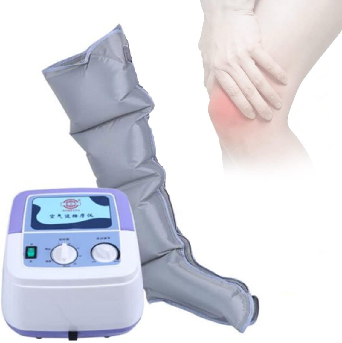 Air Compression Boots, Pneumatic Leg Massager Air Wave Device, Body Massager Waist Leg Arm Relax Instrument, for Lymphedema Circulation Swelling Relax Pain Relief,B