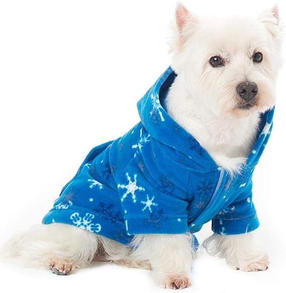 Pet Pjs - Its A Snow Day Pet Pjs Fleece Hoodie Sweaters - XSmall (Fits Up to 10 lbs) - Pet - XSmall (Fits Up to 10 lbs)