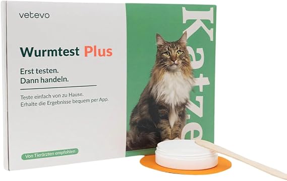 vetevo Worm Test Cat Plus - Giardia, Band & Lung Worms - 10 Tests