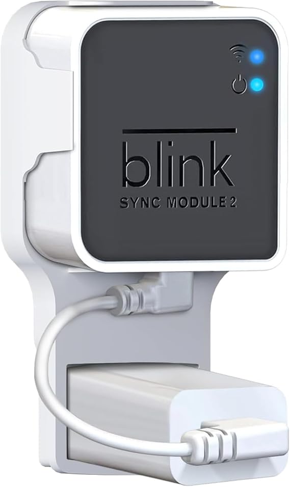 Outlet Wall Mount for Blink Sync Module 2, Mount Bracket Holder for Blink Outdoor Camera No Messy Wires Outdoor and Indoor Home Security Camera Mount with Short Cable