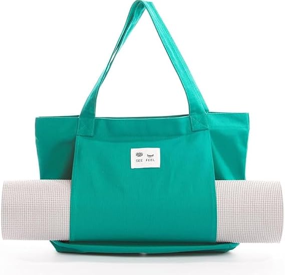 See Feel Canvas Yoga Mat Bag Tote With External Sleeve To Hold Mat