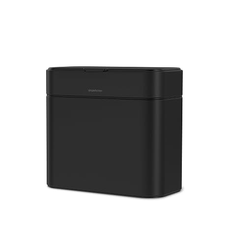 simplehuman Compost Caddy, 4L / 1.1 Gallon Countertop Kitchen Compost Bin with Magnetic Dock for Trash Can, Soft-Seal Lid, Removable Inner Bucket, Matte Black Steel