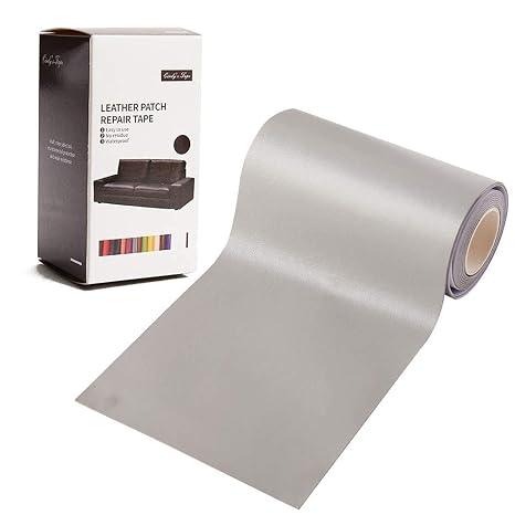 Leather Repair Patch Kit Light Gray 3 x 60 inch Leather Repair Tape Self Adhesive Patch for Furniture, Couch, Sofa, Car Seats Computer Chair First Aid Vinyl Repair Kit