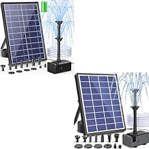 POPOSOAP Solar Fountain Pump with 3000mAh Battery Backup, Solar Powered Bird Bath Fountain with Dry-Run Protection & Double-Layer Nozzles 5Ft Tubing for Pond, Bird Bath, Water Feature(8W +6.5W)