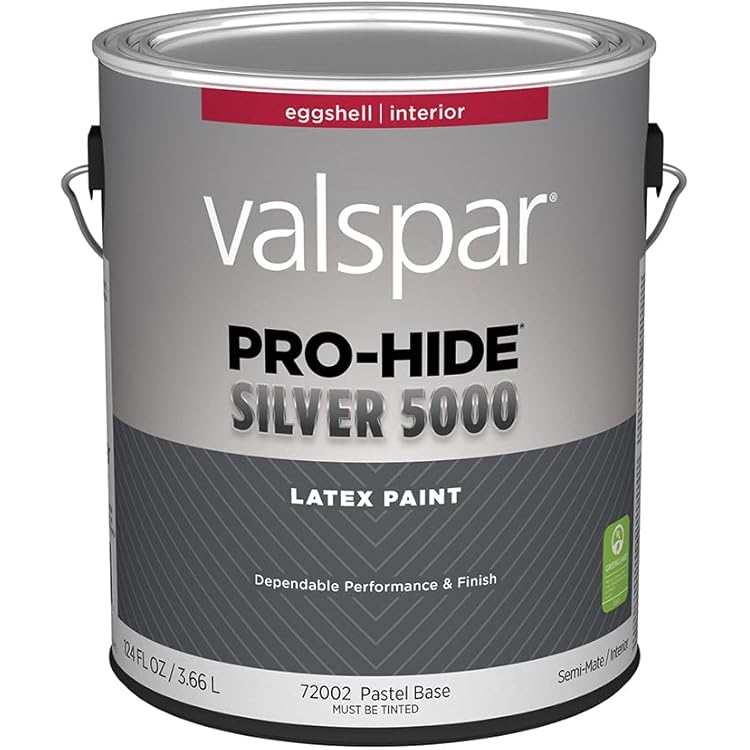 Valspar 72002 Pastel Base Pro-Hide Silver 5000 Interior Wall Paint, Eggshell, 1 Gallon