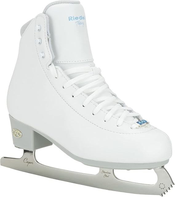 Riedell Topaz Adult Figure Ice Skates for Women and Men | Supportive, Comfortable, Moisture-Wicking, Stainless Steel Eclipse Capri Blade, Dri-Lex Lining, Flex Notch Design