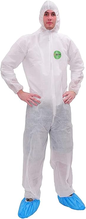 PPE Hazmat Suits - 3 Sizes 10 Colors Options Paint Suit, Protective Coverall with Elastic Wrists and Hood