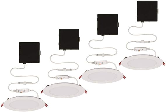 Ultra Slim 6 in. Color Selectable New Construction and Remodel Canless Recessed Integrated LED Kit (4-Pack)
